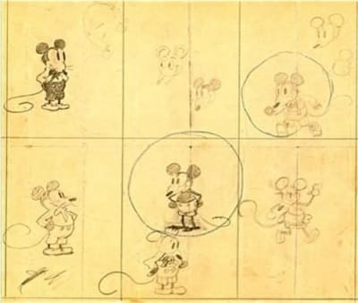Walt Disney’s Early Sketches of Mickey Mouse